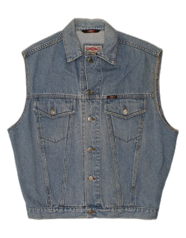 VINTAGE Mens Denim Gilet UK 38 Medium Blue