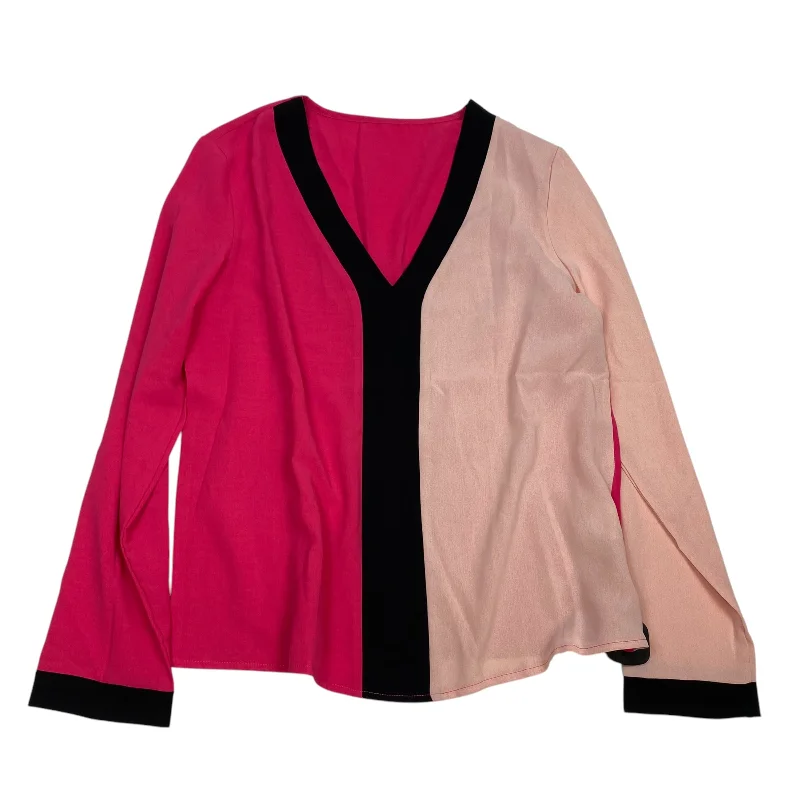Comfortable Outfits Top Long Sleeve By Shein In Pink, Size: S