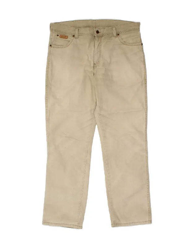 Versatile Outfits WRANGLER Mens Texas Stretch Straight Casual Trousers W38 L32 Beige Cotton