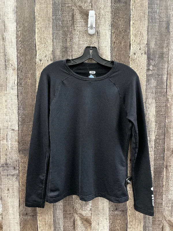 Street Gear Athletic Top Long Sleeve Crewneck By Fila In Black, Size: M