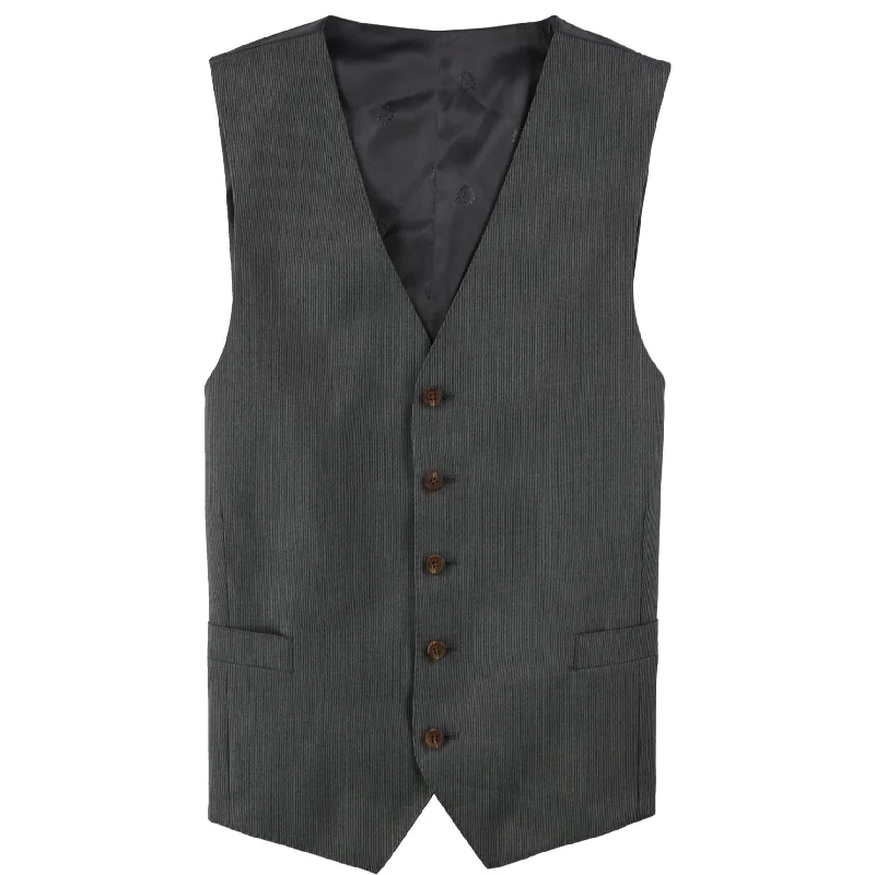 Active Comfort Ralph Lauren Mens Pinstriped Five Button Vest, Grey, 46 Long