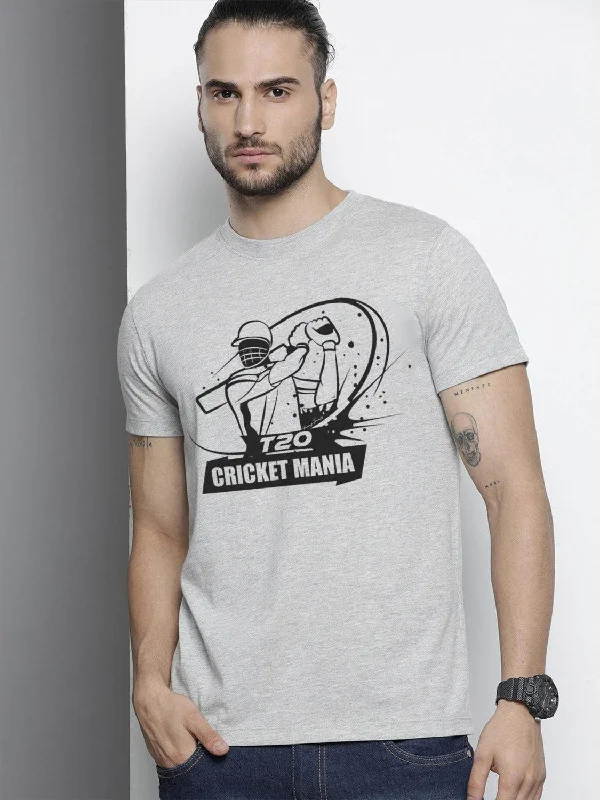Luxury Comfort Mens halfsleeve cricket printed t-shirt