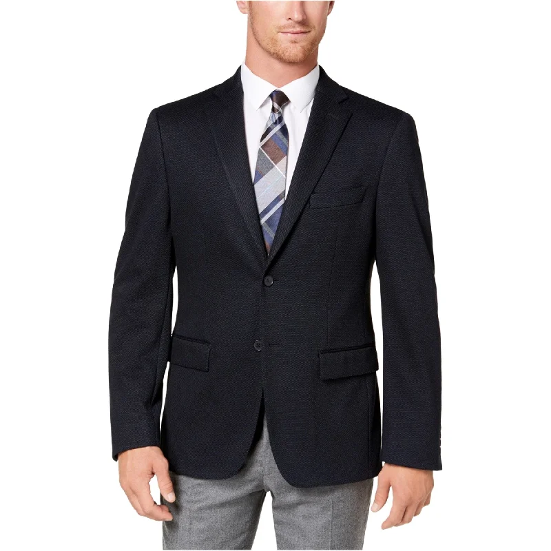 Comfortable Outfits Ryan Seacrest Mens Pindot Two Button Blazer Jacket, Blue, 40 Regular