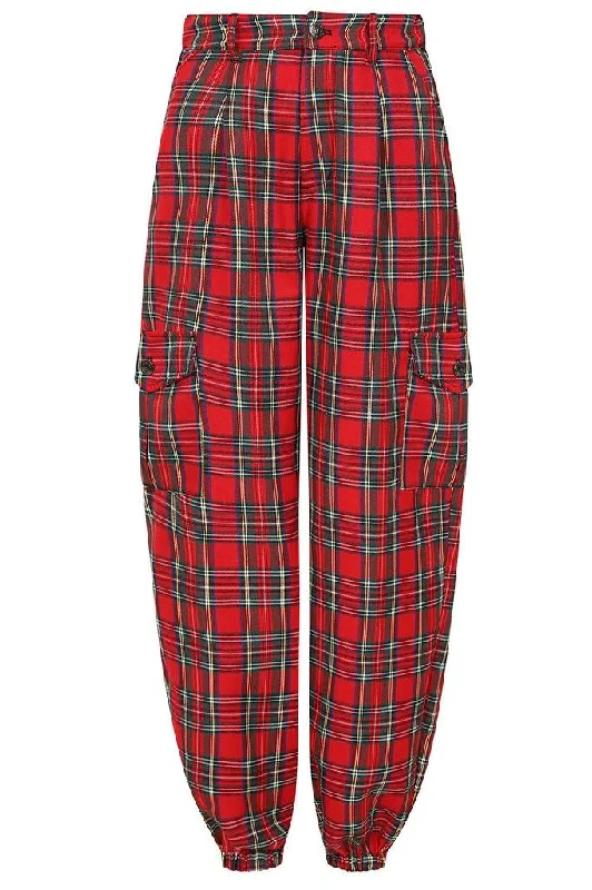 Stylish Comfort Gothic Tapered Tartan Trousers