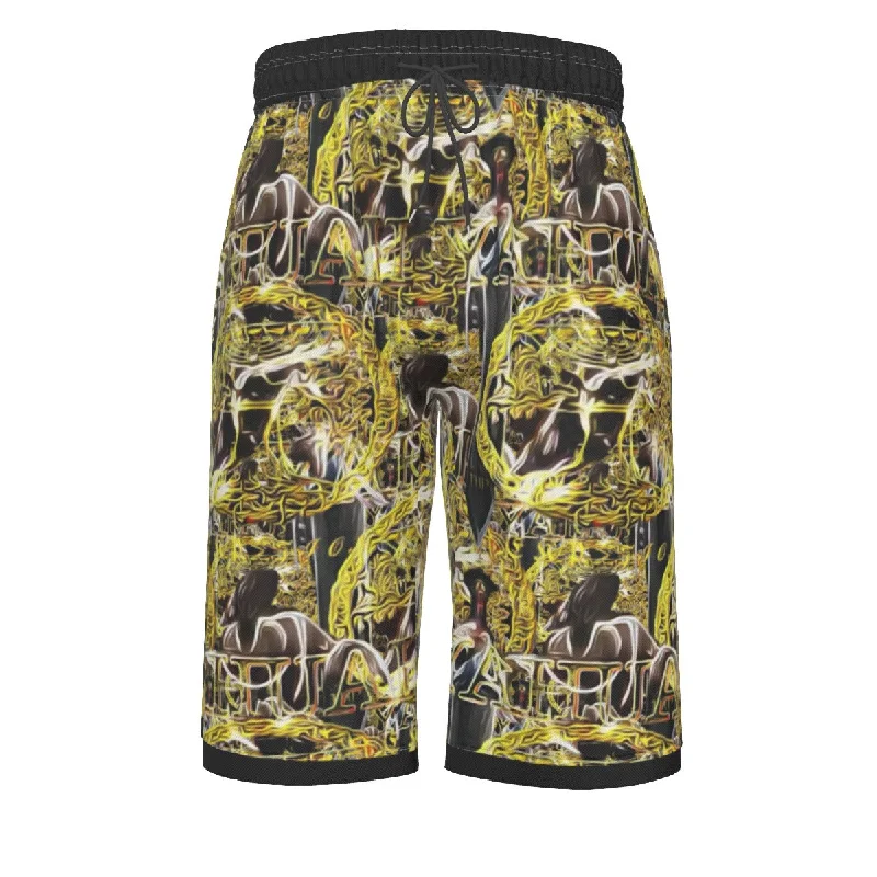 Simple Outfits Yahuah-Name Above All Names 03-01 Royal Men's Designer Over-the-Knee Board Shorts