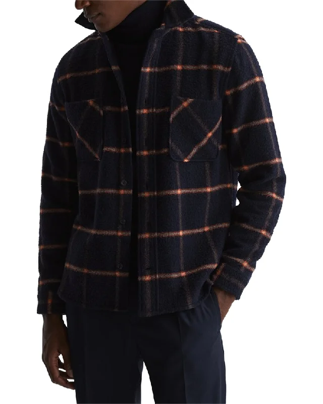 Cool Comfort Reiss Bayo Wool-Blend Large Casentino Overshirt
