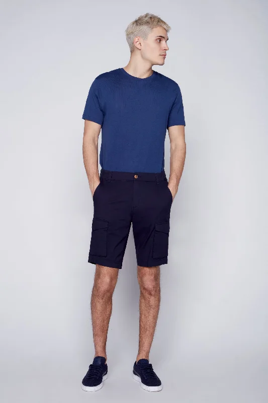 Cozy Sweatshirts PRESLEY - Zip Front  Cargo Shorts - Navy