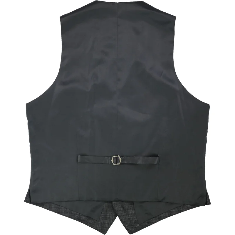 Trendy Comfort Perry Ellis Mens Small Plaid Print Five Button Vest, Grey, 38 Regular Trendy Comfort Perry Ellis Mens Small Plaid Print Five Button Vest, Grey, 38 Regular
