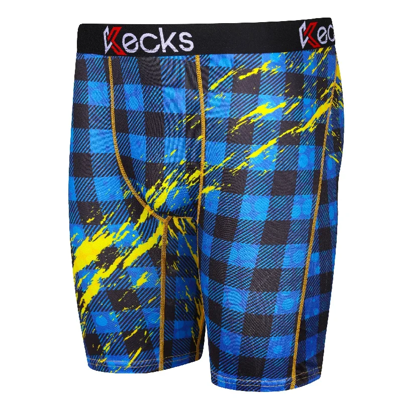Laid-Back Style Blue Flannel Mens Boxer Shorts