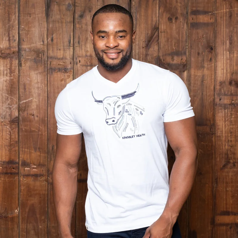 Luxury Comfort Raging Bull V-Neck Tee Pelican