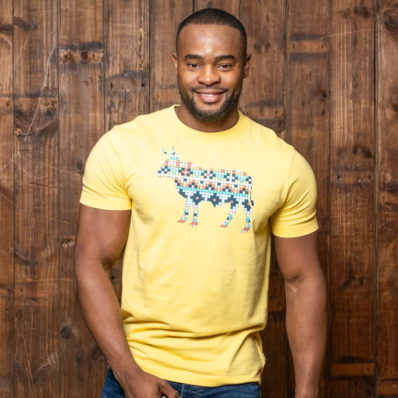 Stylish Looks Pixel Ndebele Nguni Crew Tee Mango