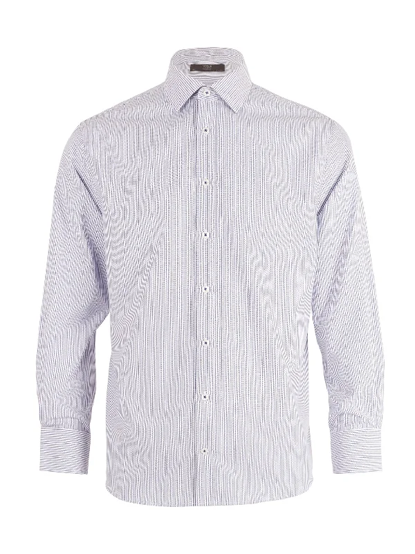 Active Gear Regular Fit Textured Stripe 2" Shorter Shirt