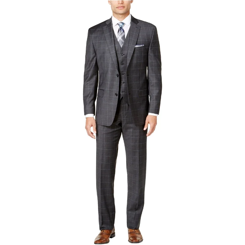 Michael Kors Mens Double Vent Two Button Formal Suit, Grey, 38 Short / 31W x UnfinishedL