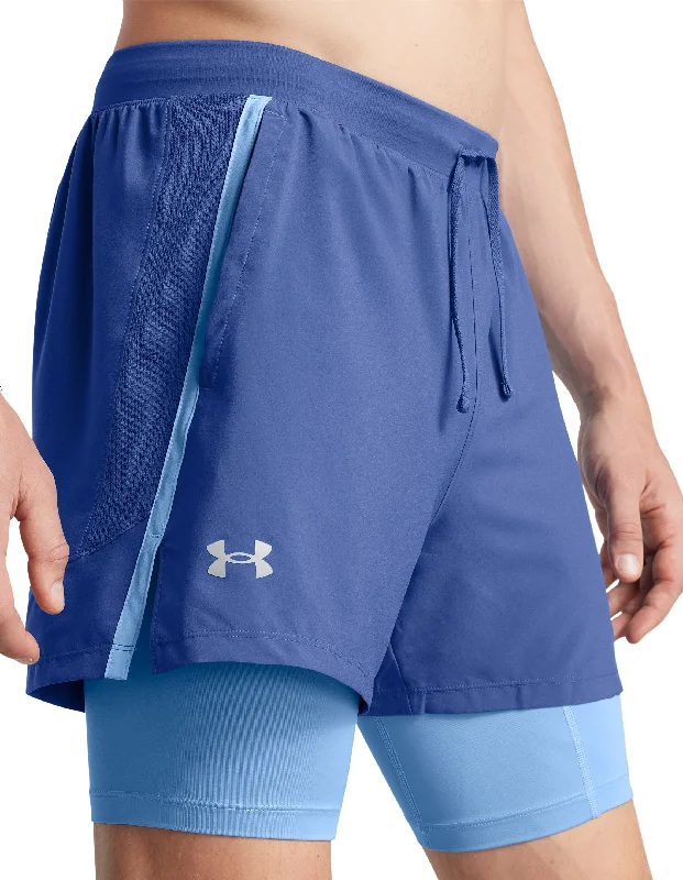 Casual Trends Under Armour Launch 2 In 1 Mens Running Shorts - Blue