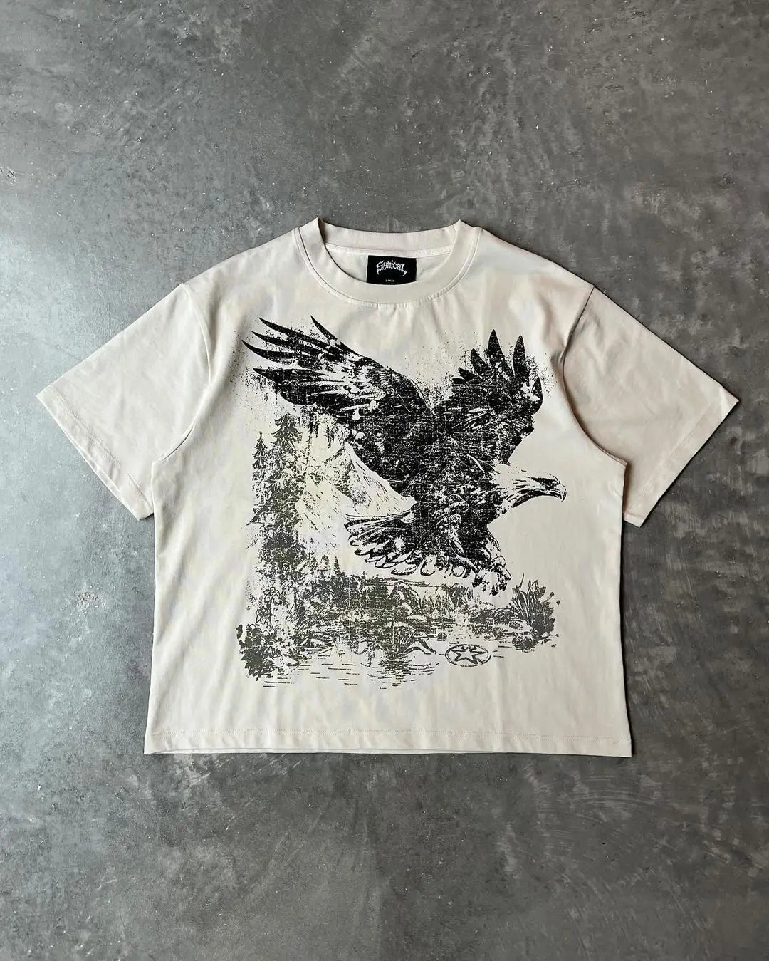 Cool Casuals Eagle Printing Oversized T-Shirt with Streetwear Grunge Graphic - Pro Choice Goth Gothic Y2K Tops Cool Casuals Eagle Printing Oversized T-Shirt with Streetwear Grunge Graphic - Pro Choice Goth Gothic Y2K Tops