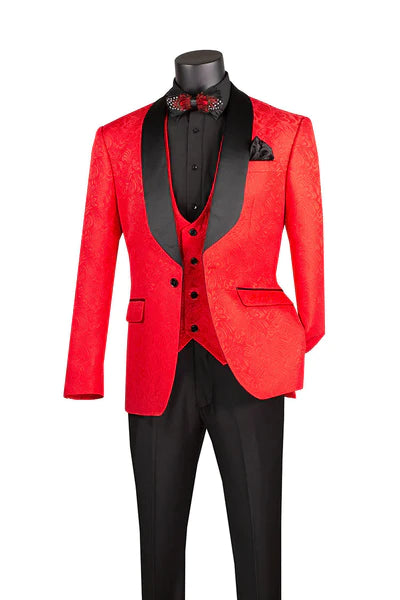 Outdoor Gear Riverra Collection: Red 3 Piece Jacquard Pattern Single Breasted Slim Fit Tuxedo Outdoor Gear Riverra Collection: Red 3 Piece Jacquard Pattern Single Breasted Slim Fit Tuxedo