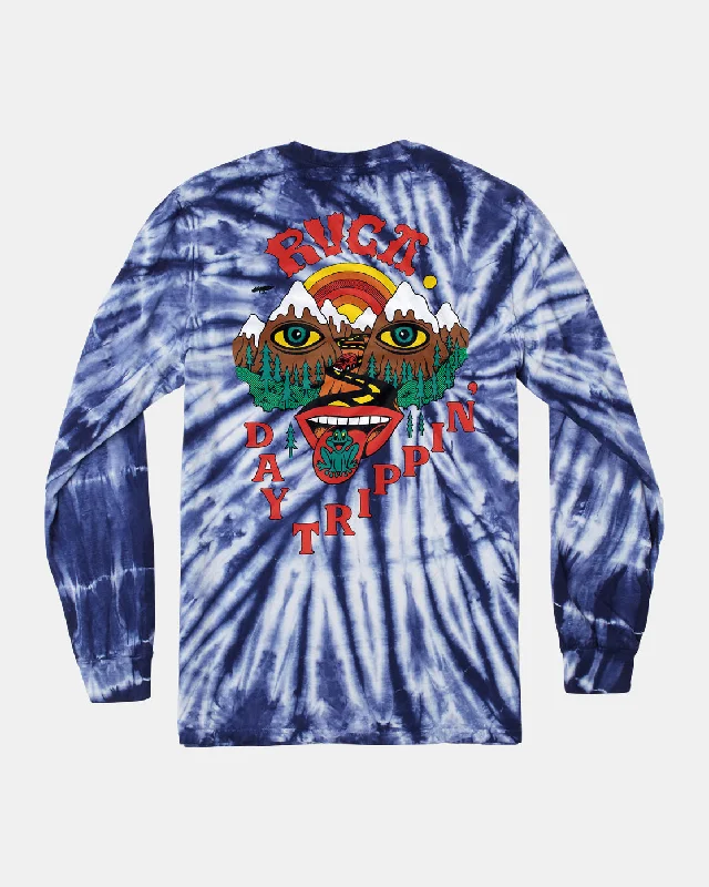 Day Tripper Long Sleeve Tee - Blue Tie Dye