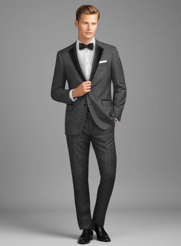 Everyday Comfort Napolean Stretch Dark Gray Wool Tuxedo Suit