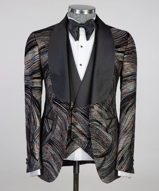 Relaxed Denim Pattern Tuxedo