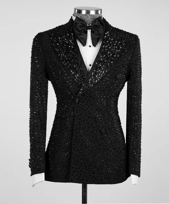 Comfortable Shirts Shining Black Tuxedo