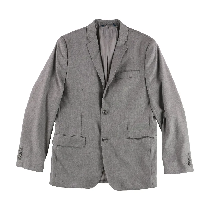Timeless Style Perry Ellis Mens Professional Two Button Blazer Jacket, Grey, 40 Regular