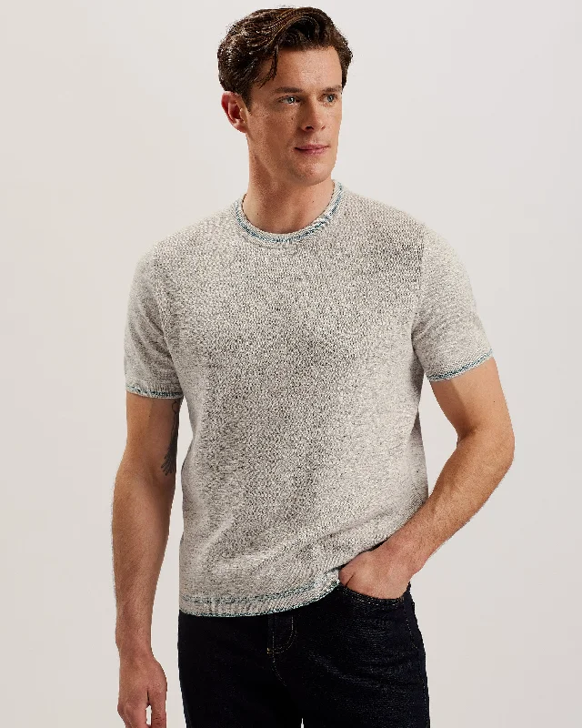 Everyday Wear Eriks Ss Regular Textured Front T-Shirt Natural