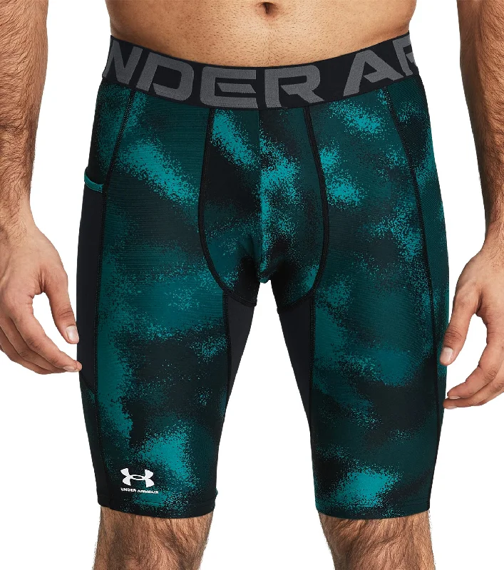 Under Armour HeatGear Long Mens Compression Short Tights - Green