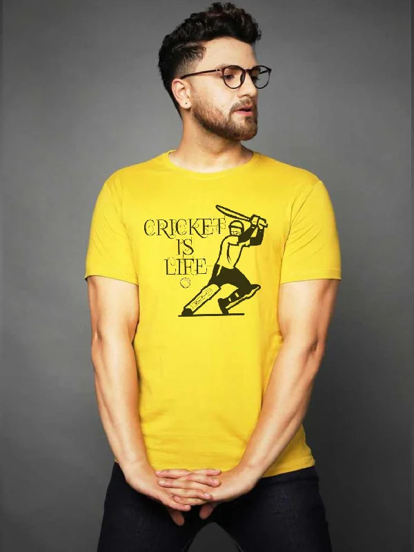Streetwear Look Mens Halfsleeve Cricket printed t-shirt