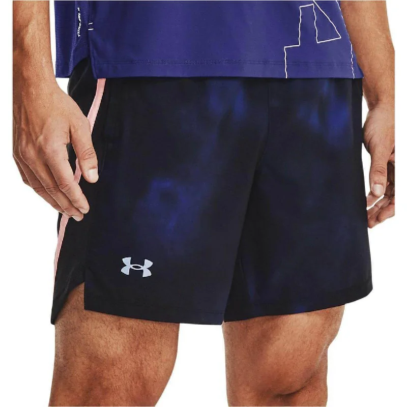 Under Armour Launch 7 Inch Print Mens Running Shorts - Blue