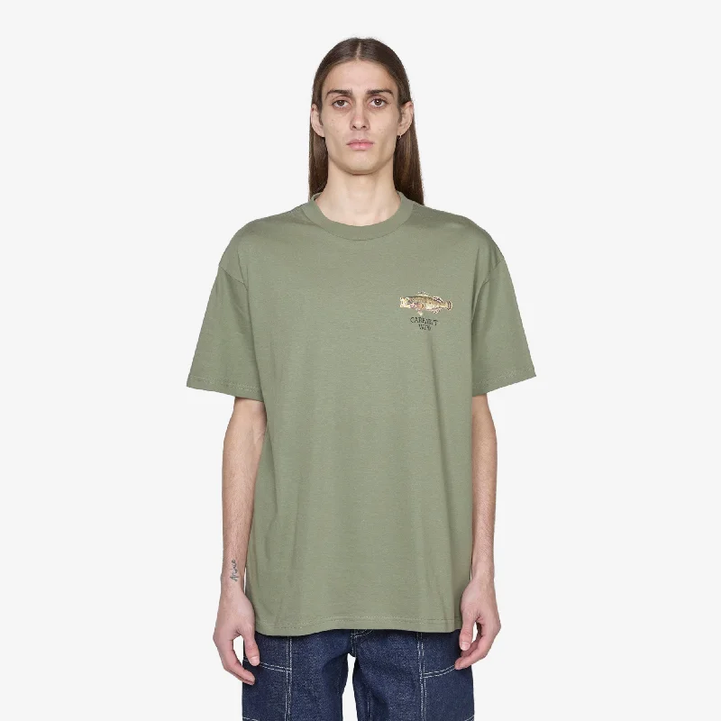 Cozy Sweatshirts Fish Short Sleeve T-Shirt Dollar Green