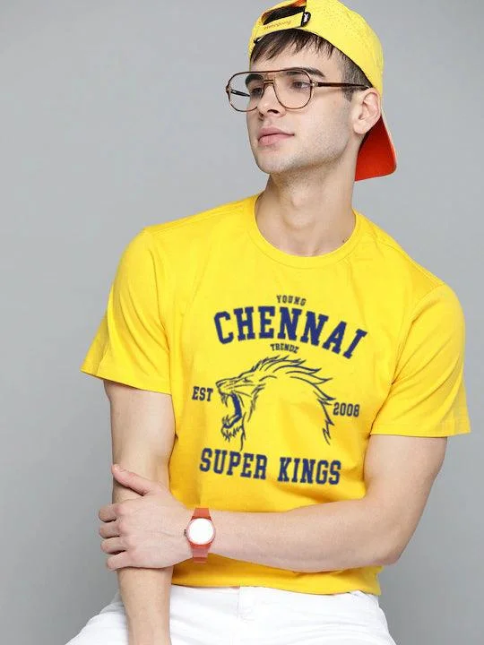 Versatile Style Half Sleeve Mens Chennai Super IPL T-Shirts
