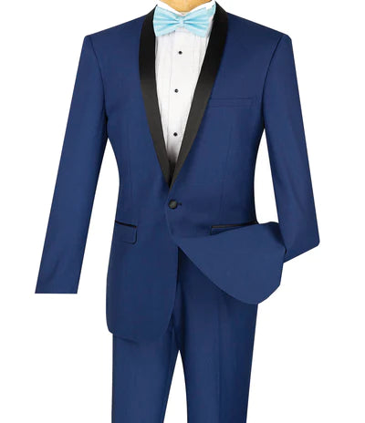 Comfortable Shoes Rowling Collection: Blue 2 Piece with Black Lapel Single Breasted Slim Fit Tuxedo Comfortable Shoes Rowling Collection: Blue 2 Piece with Black Lapel Single Breasted Slim Fit Tuxedo
