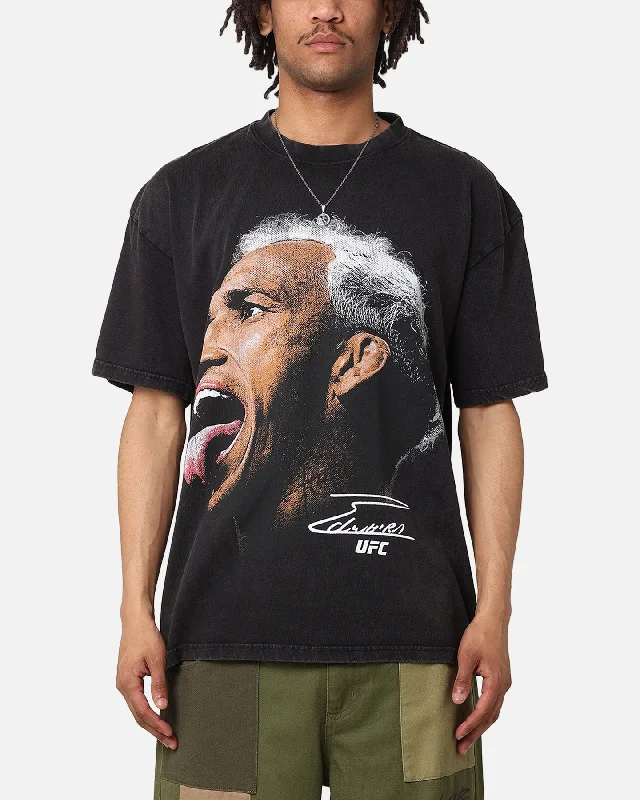 Sporty Look UFC By Culture Kings Charles Oliveira Signature Vintage T-Shirt Black Acidwash