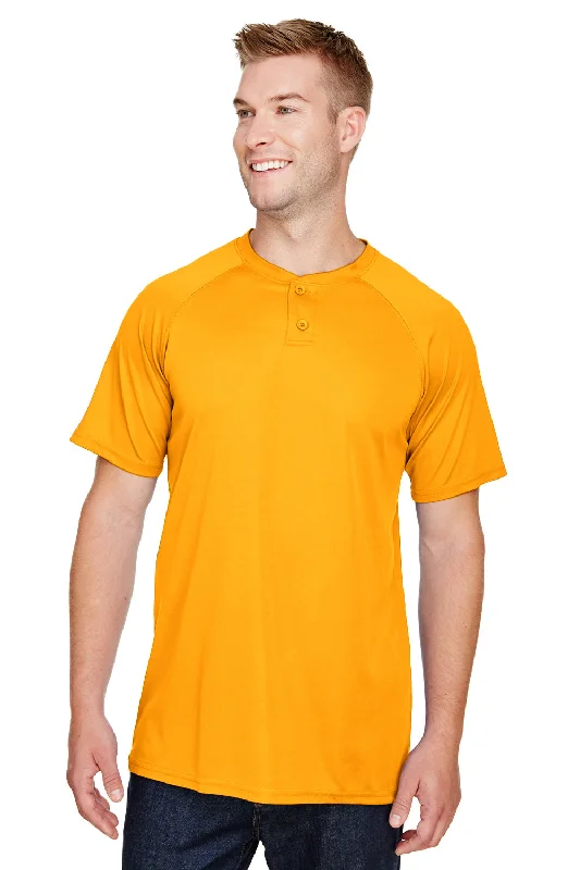 Relaxed Fits Augusta Sportswear Mens Attain 2 Moisture Wicking Button Short Sleeve Baseball Jersey - Gold Relaxed Fits Augusta Sportswear Mens Attain 2 Moisture Wicking Button Short Sleeve Baseball Jersey - Gold