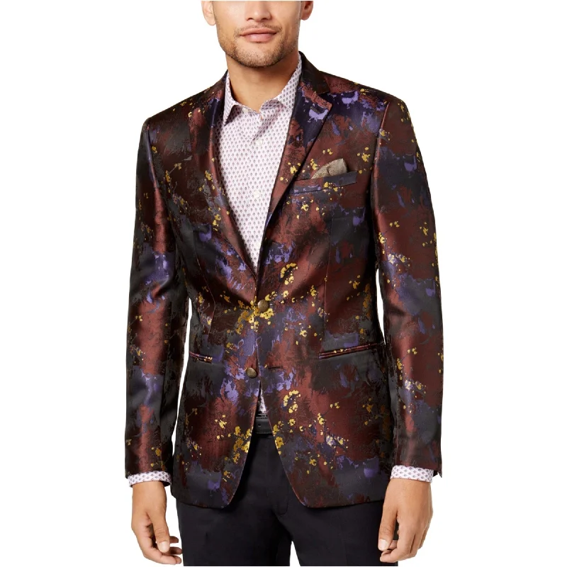 Tallia Mens Abstract Floral Two Button Blazer Jacket