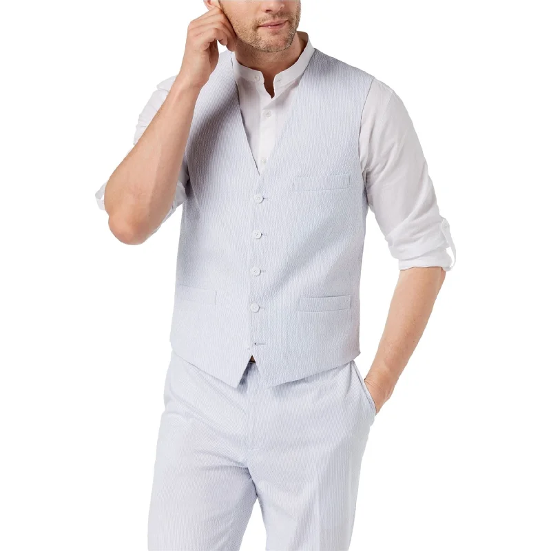 Smart Wear I-N-C Mens Seersucker Five Button Vest