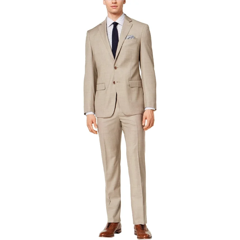 Tallia Mens Slim-Fit Two Button Formal Suit, Beige, 44 Regular / 37W x UnfinishedL