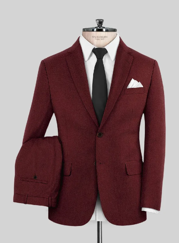 Modern Comfort Italian Ospero Maroon Wool Suit