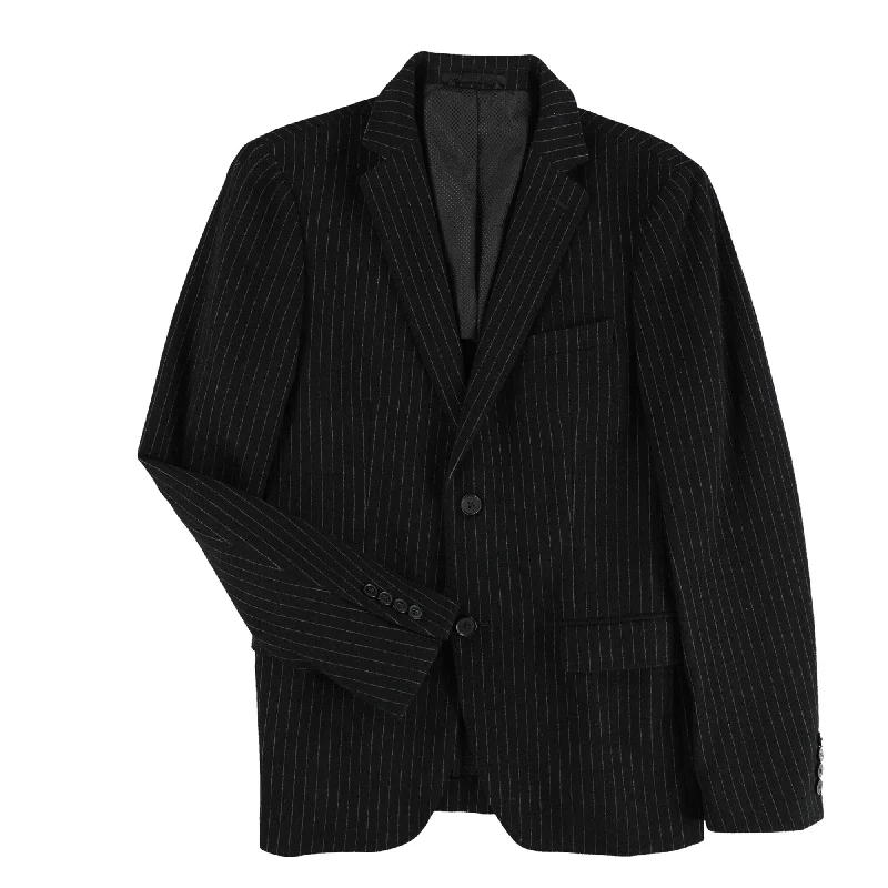 Urban Outfits Bar Iii Mens Slim-Fit Black Stripe Two Button Blazer Jacket