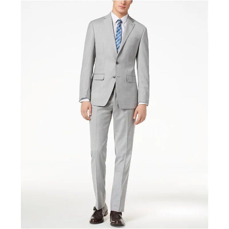 Calvin Klein Mens Shark Two Button Blazer Jacket, Grey, 42 Long