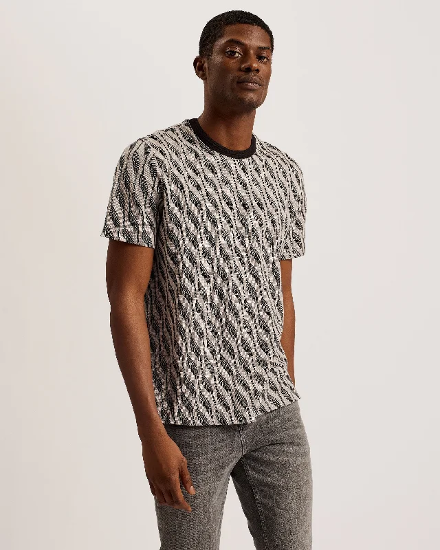 Tailored Comfort Keiths Ss Regular Jacquard T-Shirt Brown
