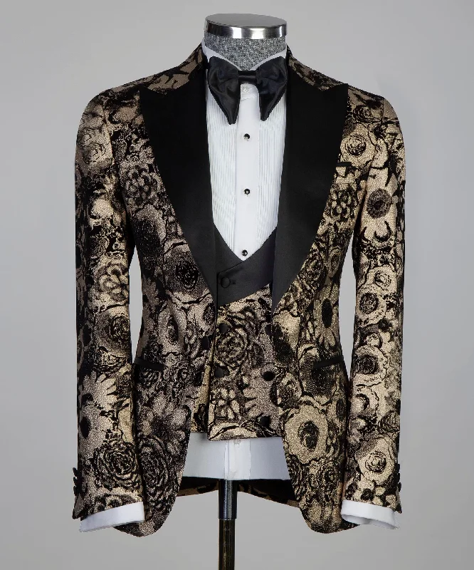 Smart Casual Wear Floral Pattern Tuxedo