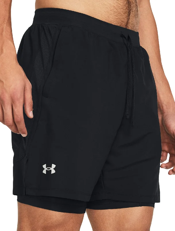 Comfy Jackets Under Armour Launch 2 In 1 Mens Running Shorts - Black
