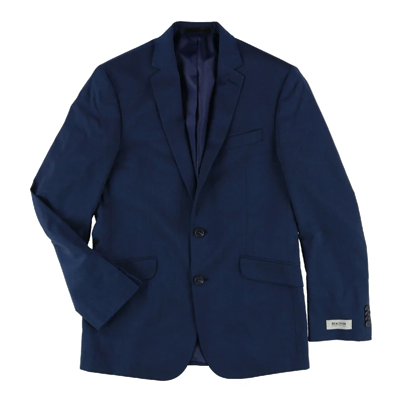 All-Day Wear Kenneth Cole Mens Sharkskin Two Button Blazer Jacket, Blue, 38 Regular All-Day Wear Kenneth Cole Mens Sharkskin Two Button Blazer Jacket, Blue, 38 Regular