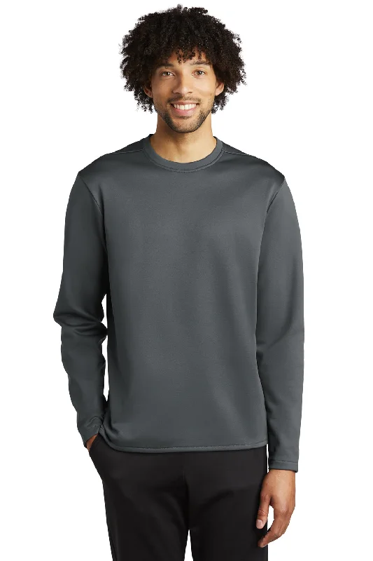 Sport-Tek Mens Moisture Wicking Fleece Crewneck Sweatshirt - Dark Smoke Grey - Closeout