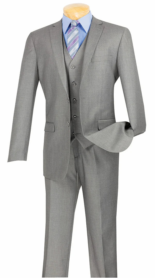 Formalita Collection: Men's Single Breasted 2-Button Slim Fit Suit In Medium Grey