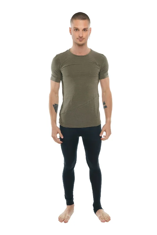 Perfect Pocket Crew-Neck Tee (Olive Green)