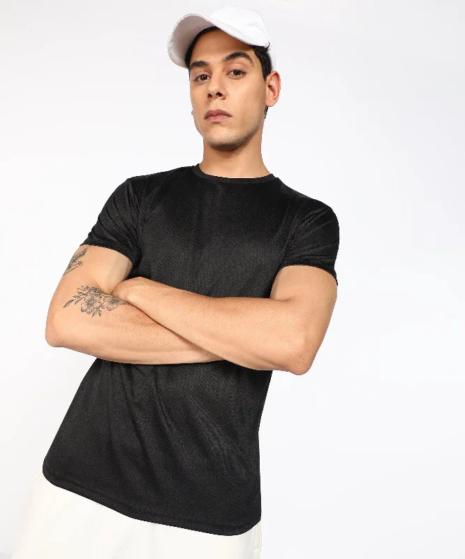Active Comfort Mens Dry-Fit Sports T.shirt (Black)