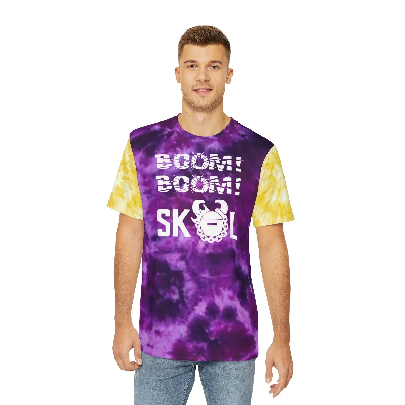 Tailored Comfort Men's Polyester Tee - Purple/Gold Tie-Dye - BOOM! BOOM!