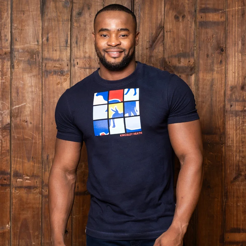 Street Style Nguni Block Puzzle Crew Tee Midnight